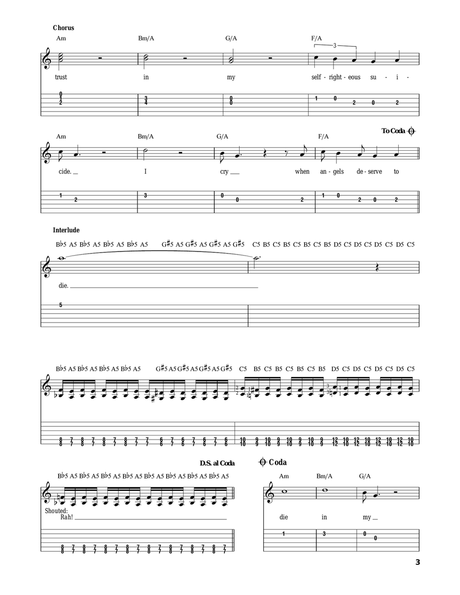 Chop Suey by System of a Down Electric Guitar Digital Sheet Music Sheet Music Plus