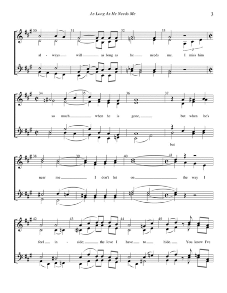 As Long As He Needs Me SSAA scores gallery preview page 3