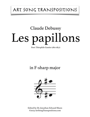 Book cover for DEBUSSY: Les papillons (transposed to F-sharp major)