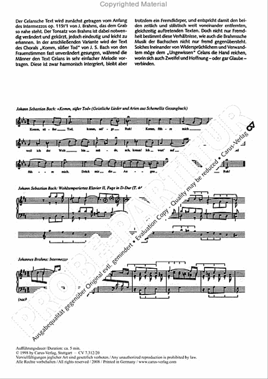 Variation mit Celan-Gedichten III 4-Part scores gallery preview page 4
