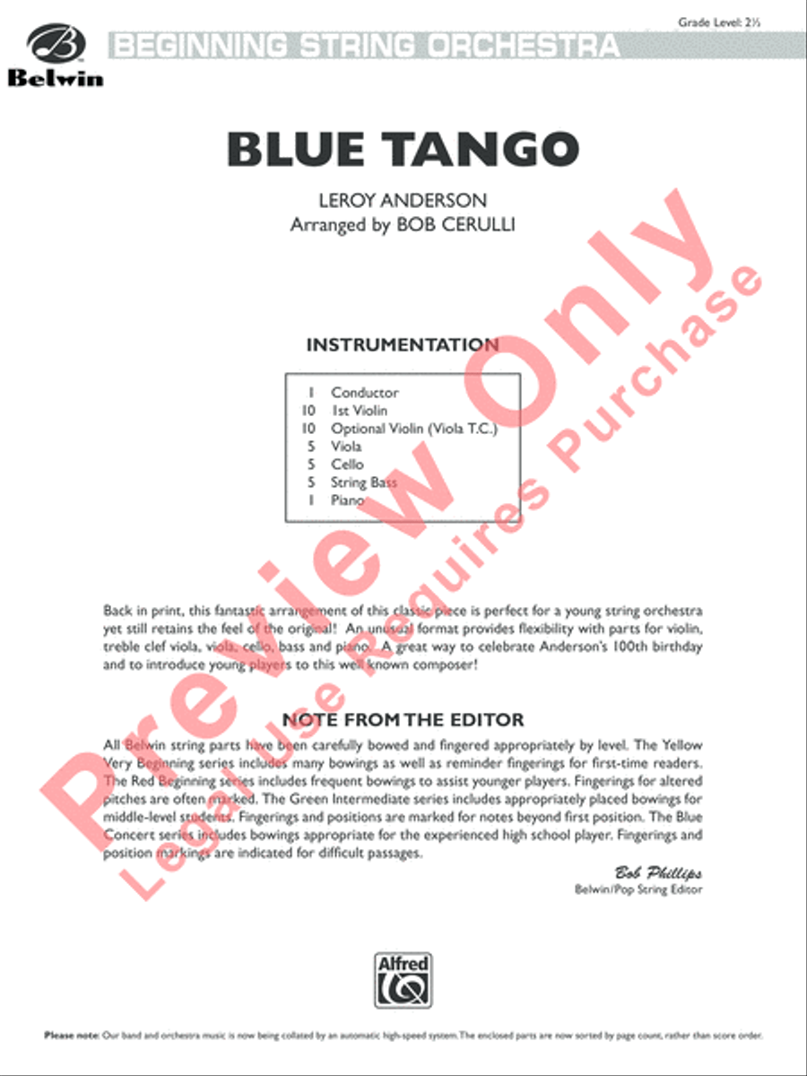 Blue Tango Blue Tango String Orchestra scores gallery preview page 2
