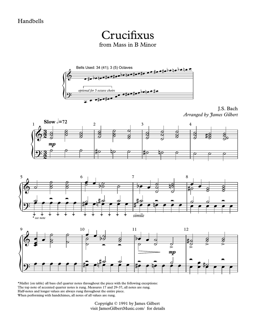 Crucifixus from Mass in B minor Handbell Choir scores gallery preview page 1