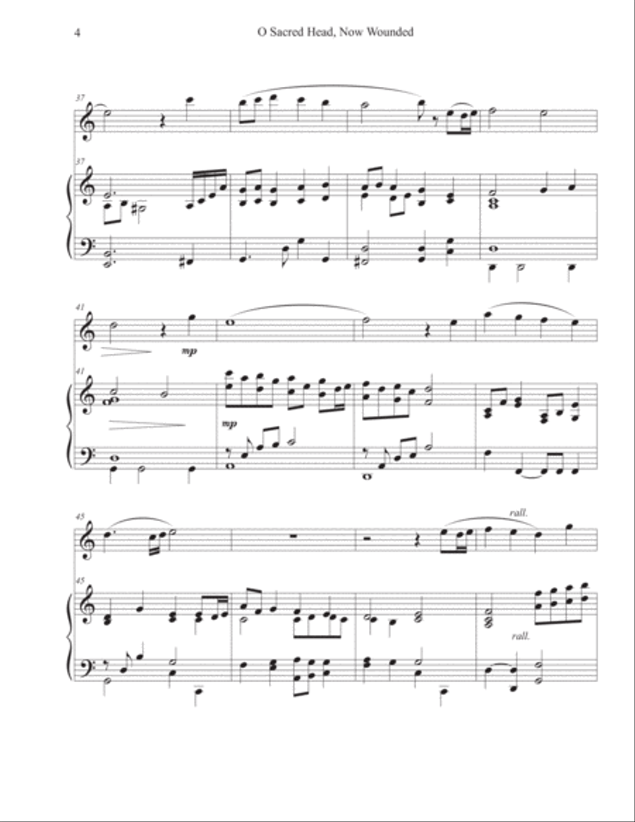 O Sacred Head, Now Wounded (Flute-Piano) O Sacred Head, Now Wounded (Flute-Piano) Flute Solo scores gallery preview page 4