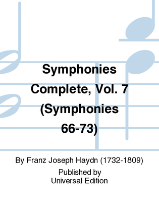 Book cover for Symphonies Complete, Vol. 7 (Symphonies 66-73)