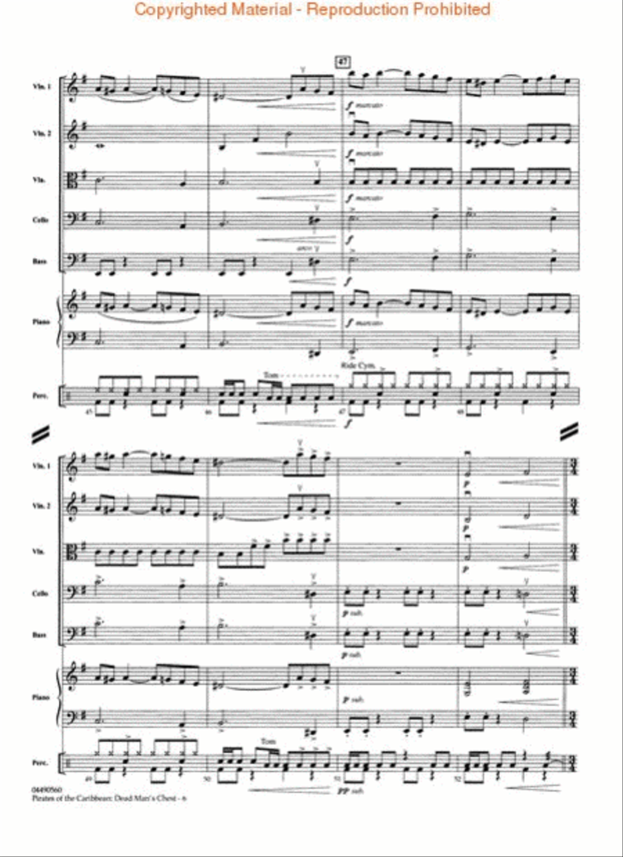 Pirates of the Caribbean – Dead Man's Chest String Orchestra scores gallery preview page 3