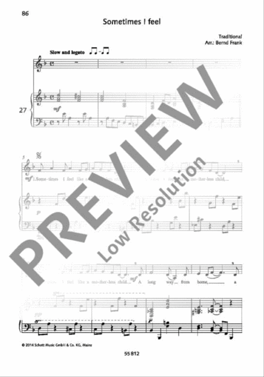 Sometimes I feel like a motherless child Voice Solo scores gallery preview page 2
