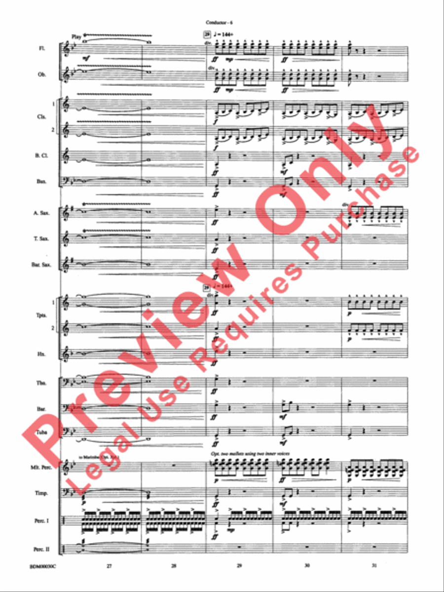 The Great Locomotive Chase Concert Band scores gallery preview page 12