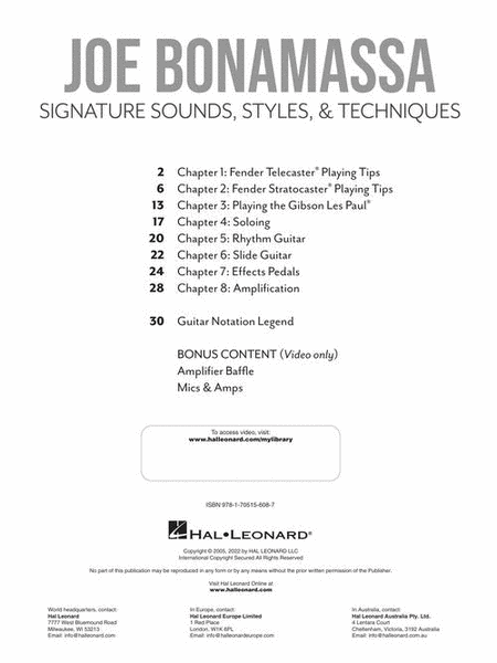 Joe Bonamassa – Signature Sounds, Styles & Techniques
