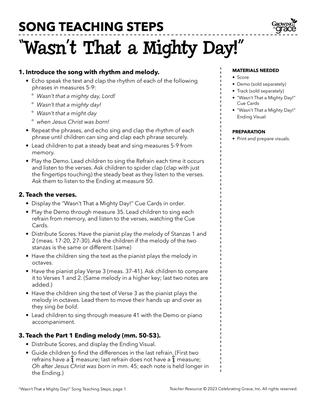 Wasn't That a Mighty Day! Teacher Resource