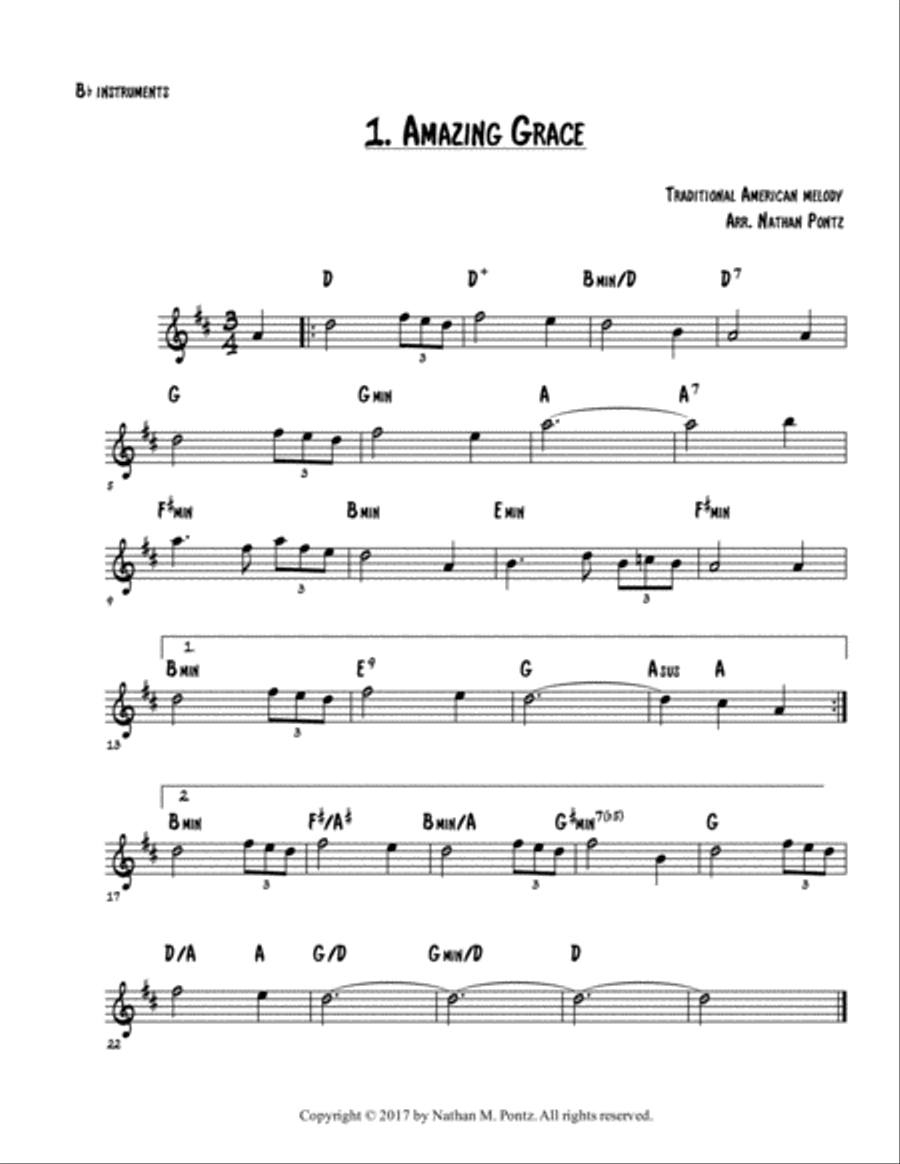 The Fake Hymnal, Vol. 1 (for Bb Instruments): 10 Classic Hymns Re-imagined in a Jazz Fake Book Prese Choir scores gallery preview page 3