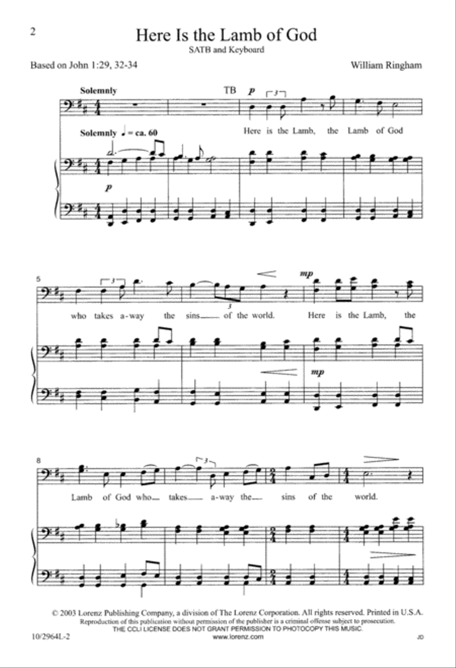 Here is the Lamb of God 4-Part scores gallery preview page 2
