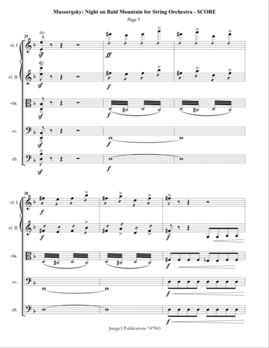 Mussorgsky: Night on Bald Mountain for String Orchestra String Orchestra scores gallery preview page 5