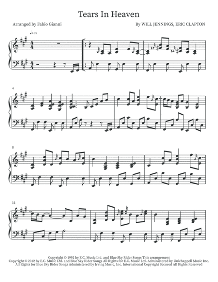 Tears In Heaven Tears In Heaven Piano Solo scores gallery preview page 2