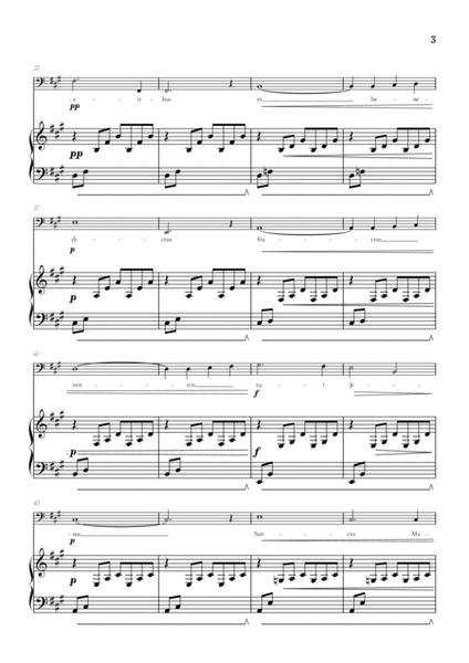 Bach / Gounod Ave Maria in A major • baritone sheet music with piano accompaniment image number null