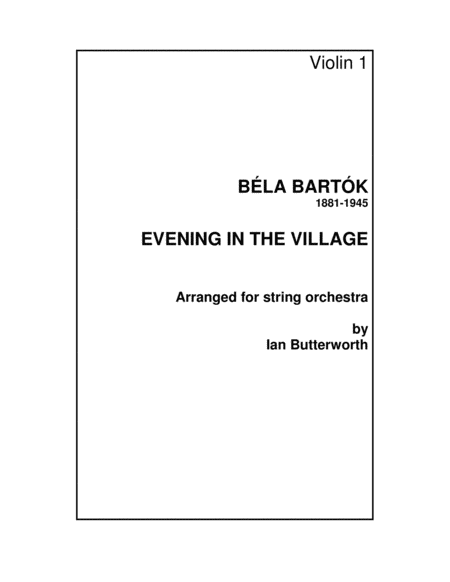BARTOK Evening in the Village for string orchestra image number null