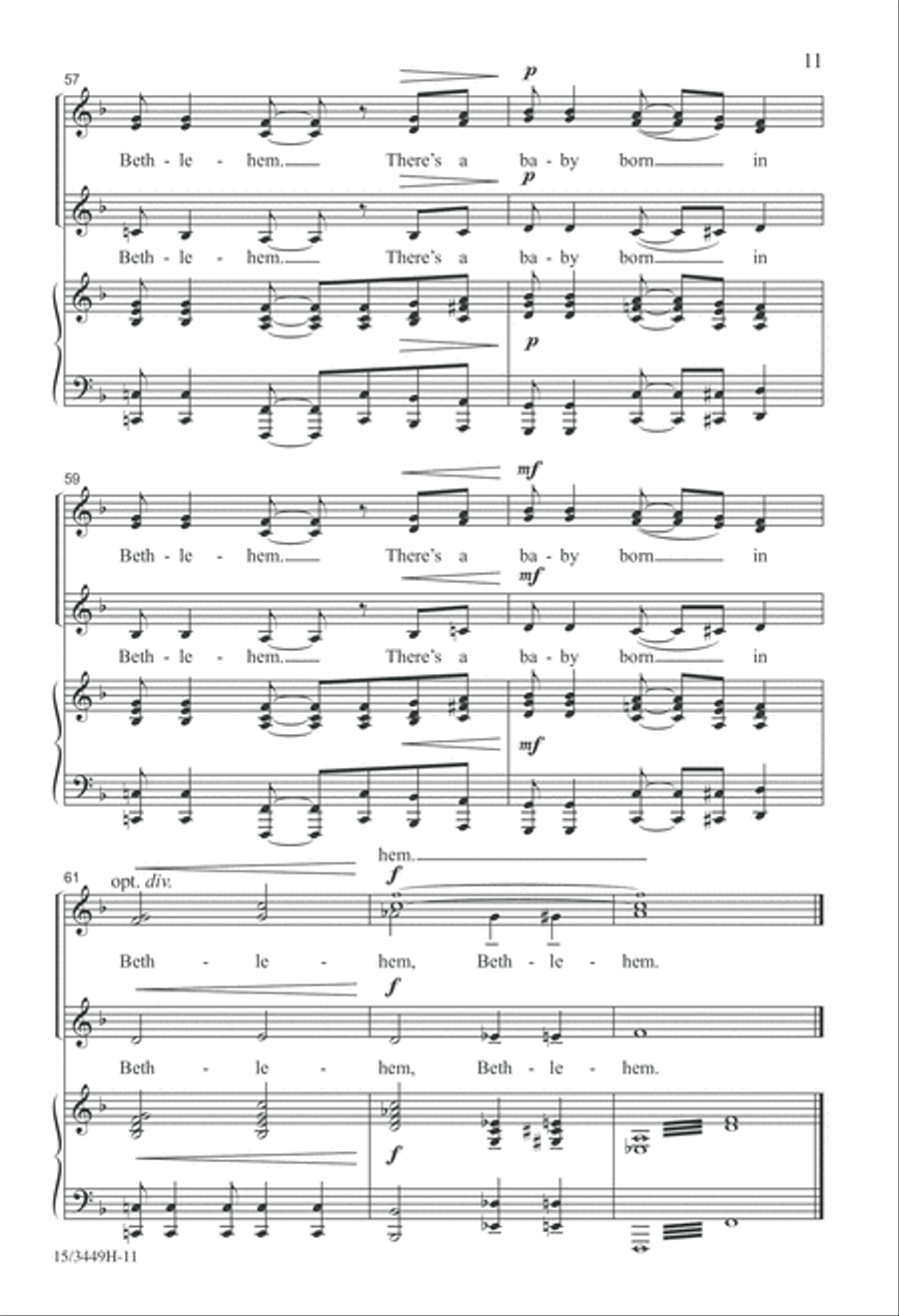 Baby Born in Bethlehem Baby Born in Bethlehem SSA scores gallery preview page 11