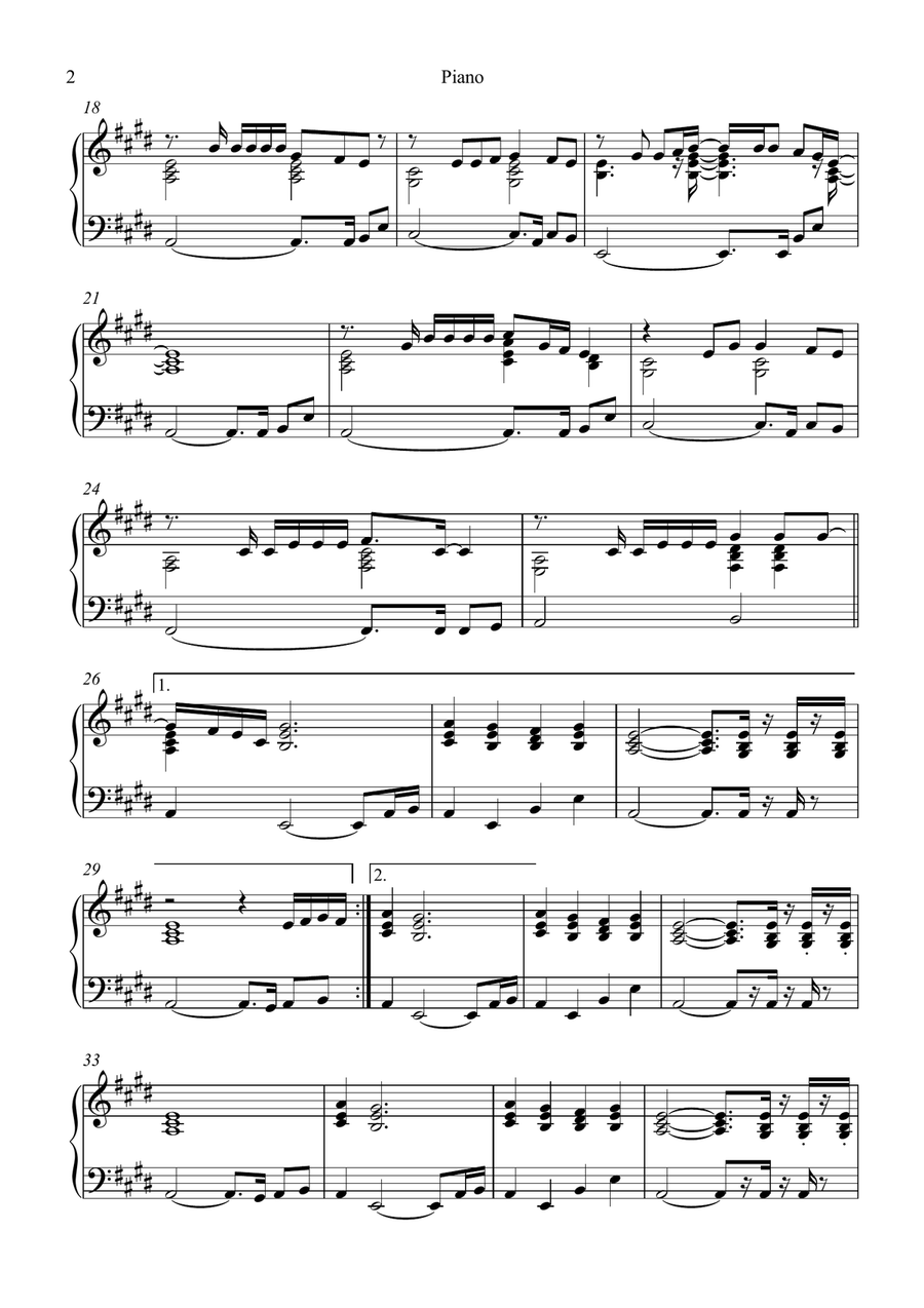 Last Train Home by John Mayer Piano Solo - Digital Sheet Music page 2