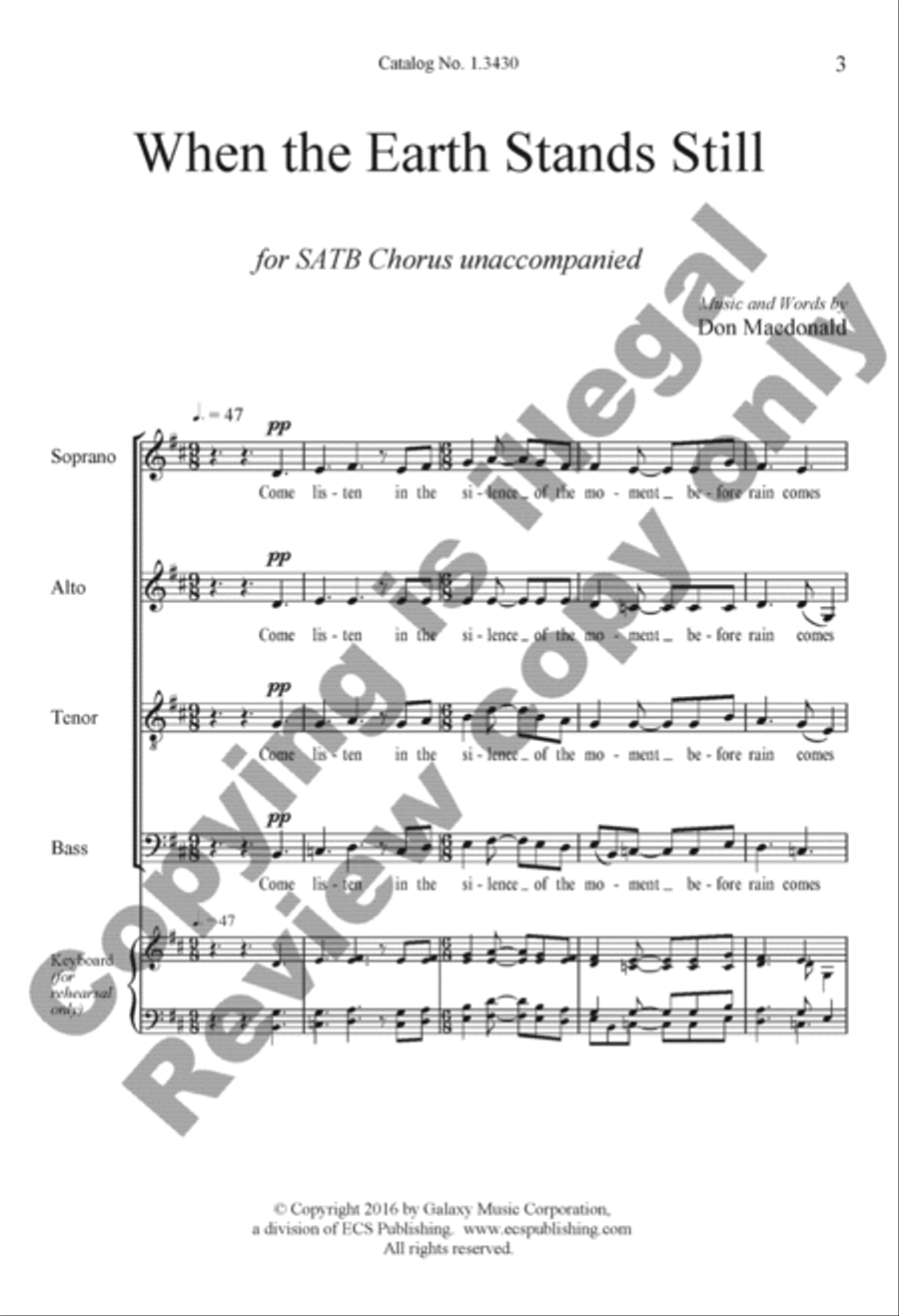 When the Earth Stands Still 4-Part scores gallery preview page 2