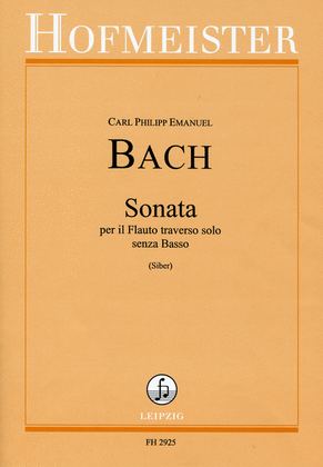 Book cover for Sonata per il Flauto traverso solo senza Basso (a-Moll)