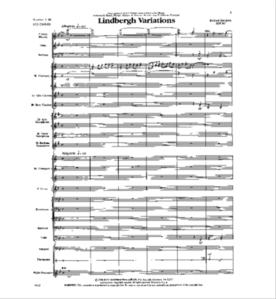 Lindbergh Variations Lindbergh Variations Concert Band scores gallery preview page 2