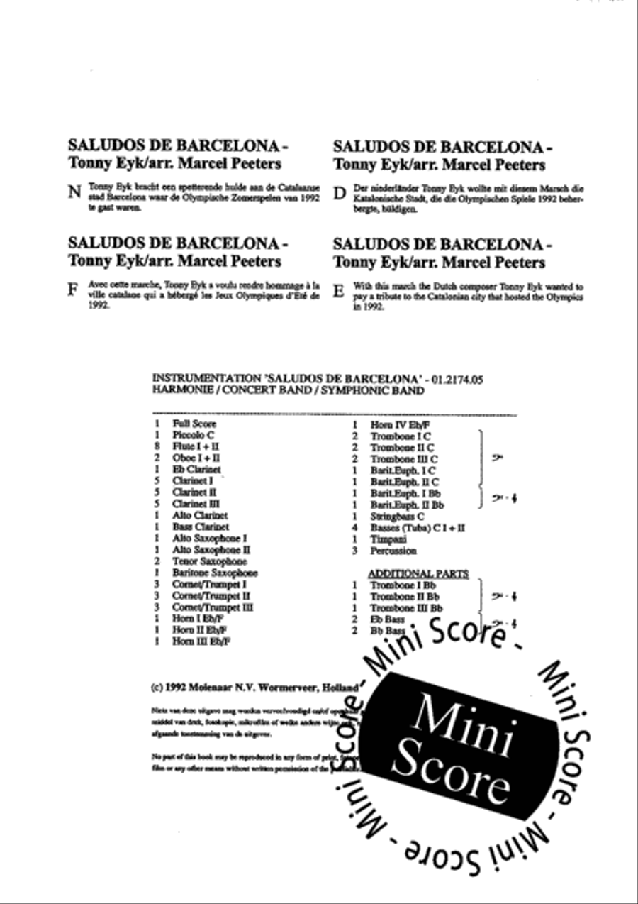 Saludos de Barcelona Concert Band scores gallery preview page 4