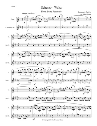 Chabrier - flute and clarinet duet - Scherzo from Suite Pastorale