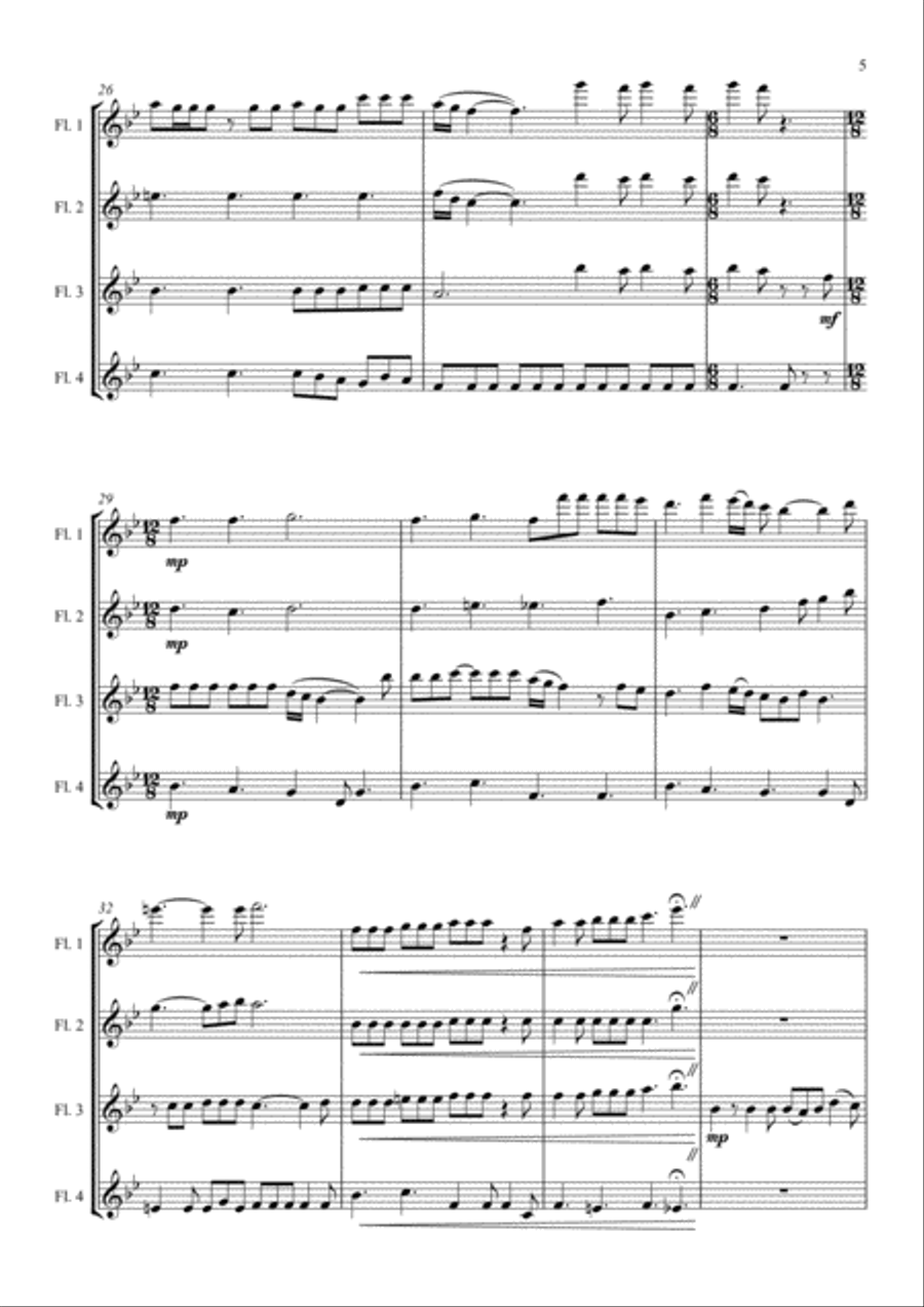 Somebody To Love Somebody To Love Flute Quartet scores gallery preview page 5
