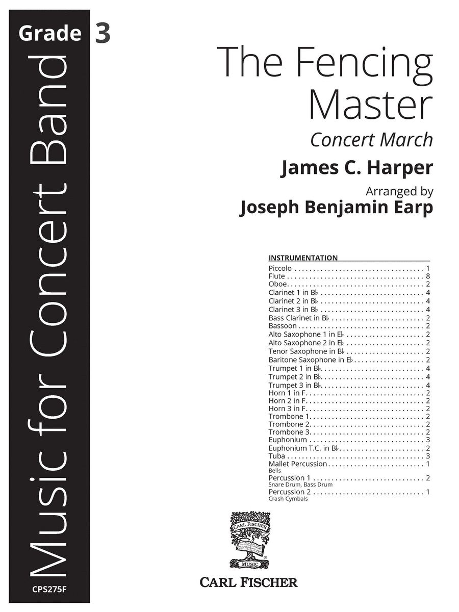 The Fencing Master Concert Band scores gallery preview page 1