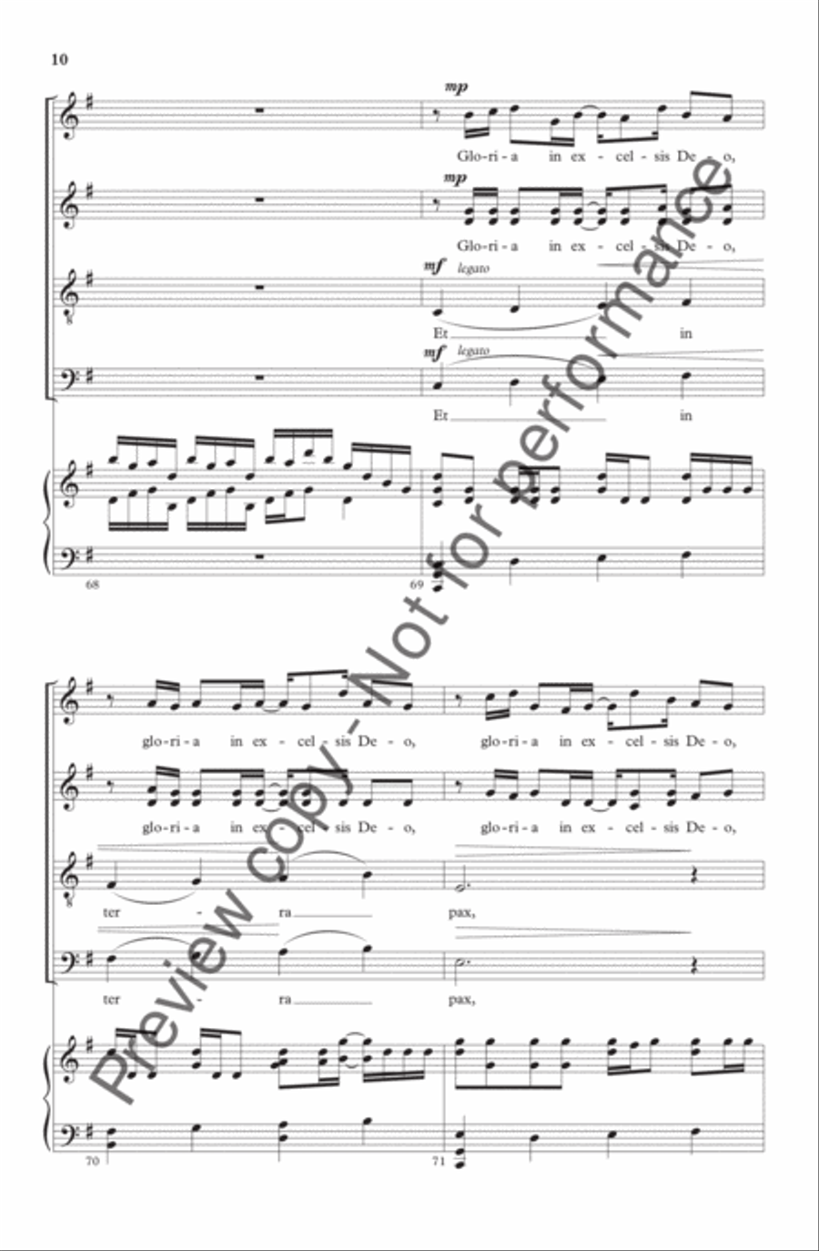 Gloria in Excelsis (from LUX) 4-Part scores gallery preview page 10
