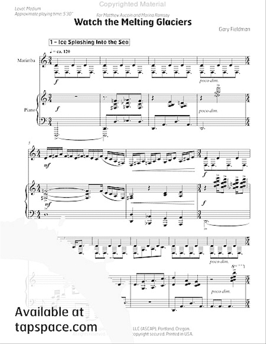 Watch the Melting Glaciers Piano Accompaniment scores gallery preview page 6