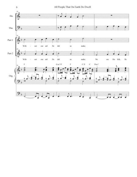 All People That On Earth Do Dwell (2-part choir) (Full Score) - Score Only image number null