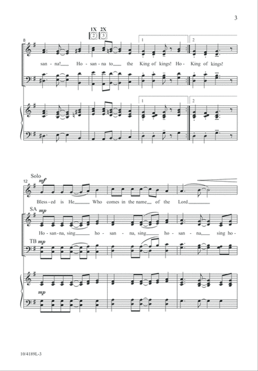 Let the People Sing Hosanna! 4-Part scores gallery preview page 4