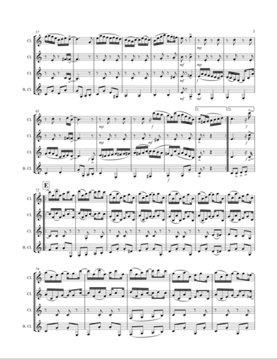 Joplin - “Elite Syncopations” (for Clarinet Quartet) Clarinet Quartet scores gallery preview page 4