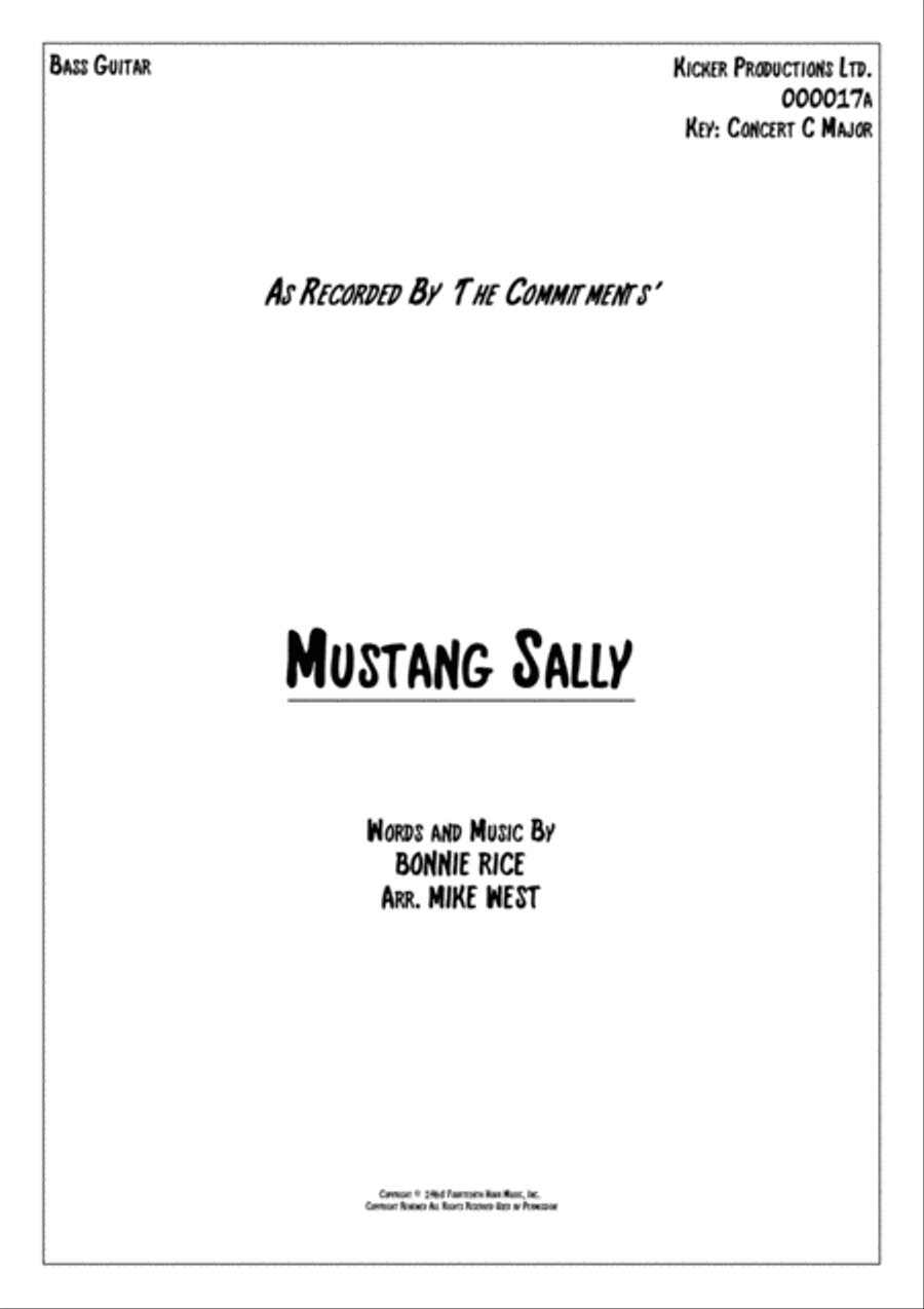 Mustang Sally Mustang Sally Bass Guitar scores gallery preview page 1
