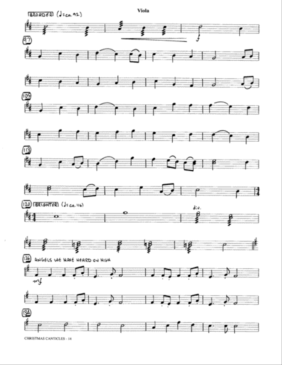 Christmas Canticles: A Cantata of Carols in Four Suites (Full Orchestra) - Viola Choir scores gallery preview page 8
