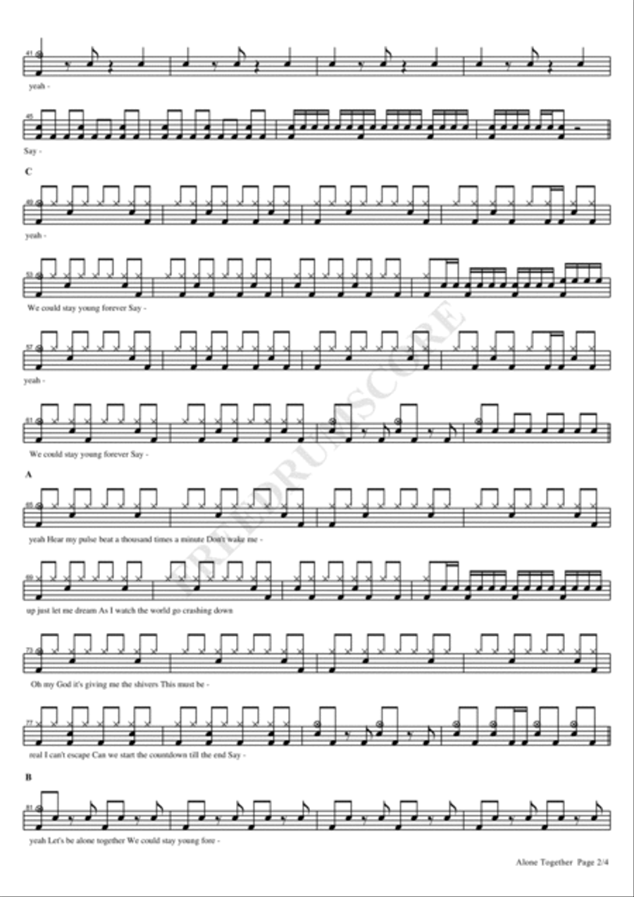 Alone Together Drum Set scores gallery preview page 2