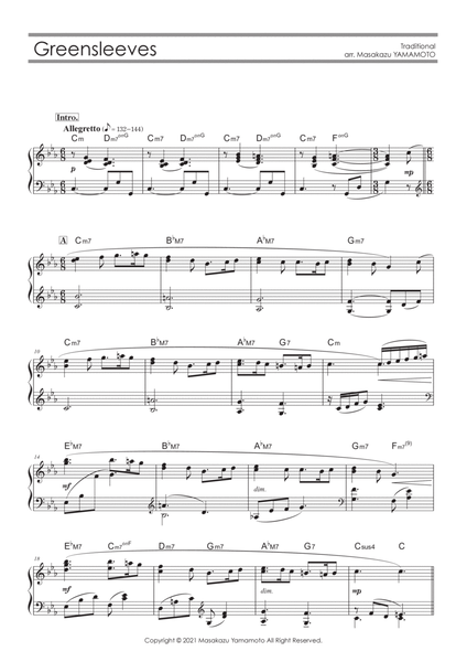 Greensleeves [Piano solo / intermediate] image number null