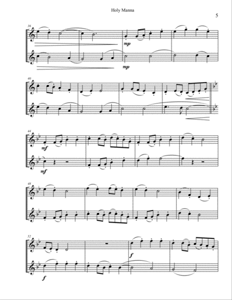 Holy Manna Brass Duet scores gallery preview page 5
