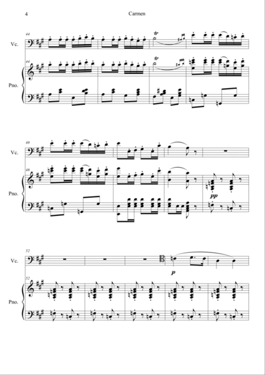 Carmen No.1 Prelude Piano scores gallery preview page 4