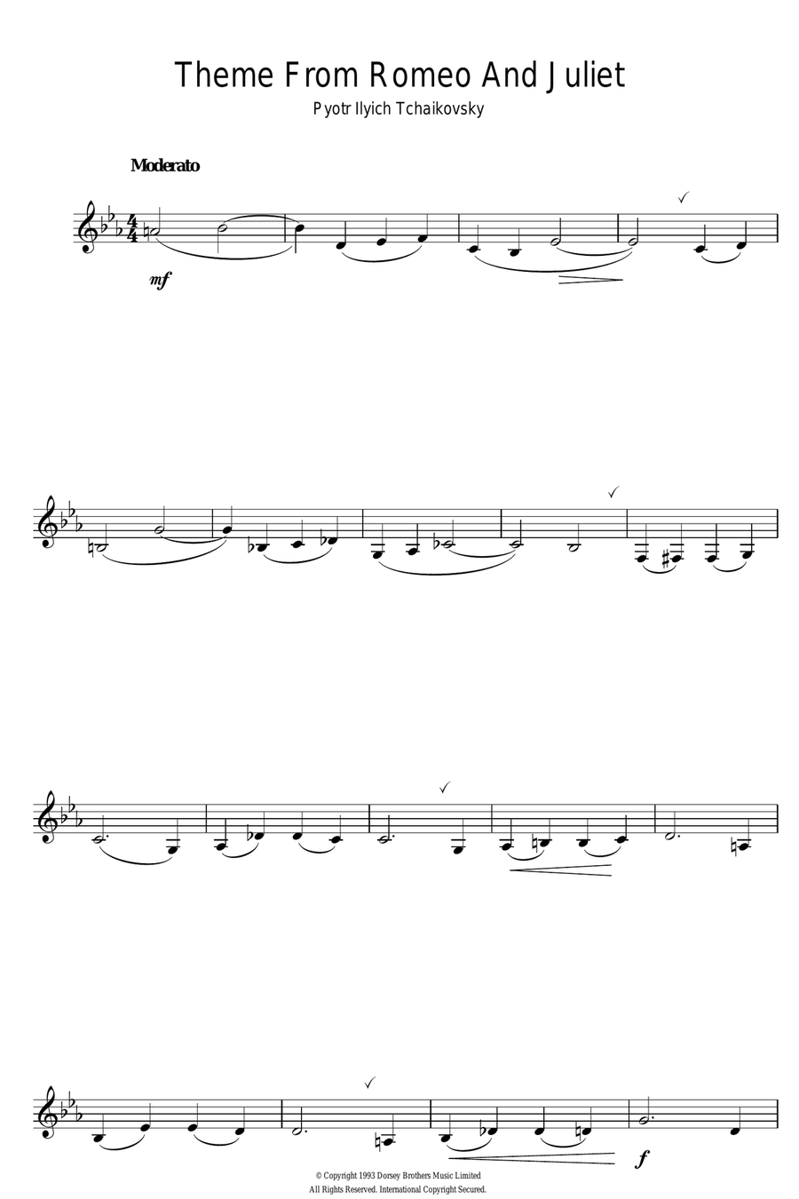 Romeo And Juliet Clarinet Solo scores gallery preview page 1