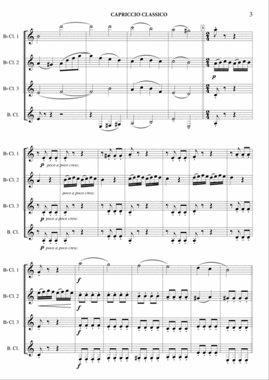Capriccio Classico Clarinet Quartet scores gallery preview page 4
