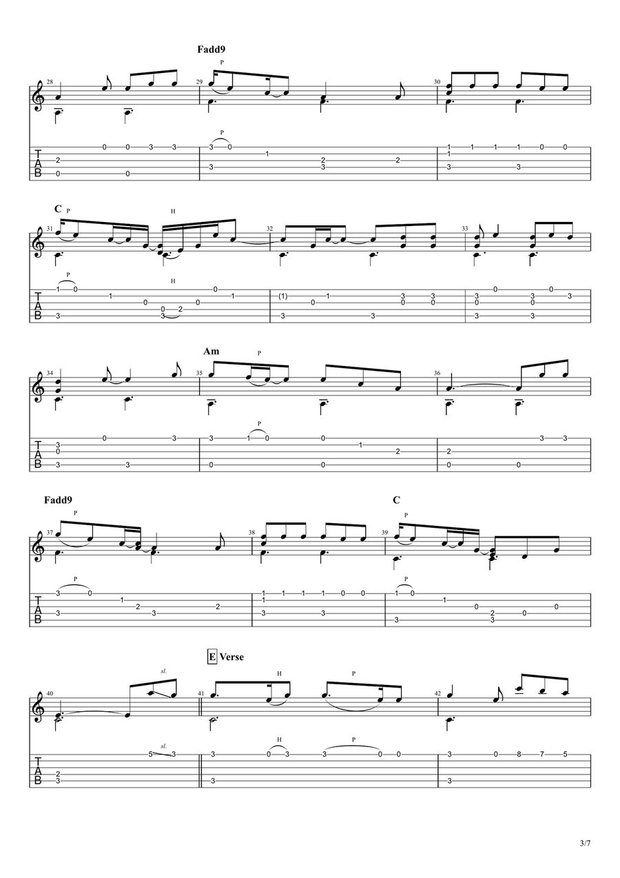 Humble And Kind Guitar Tablature scores gallery preview page 4