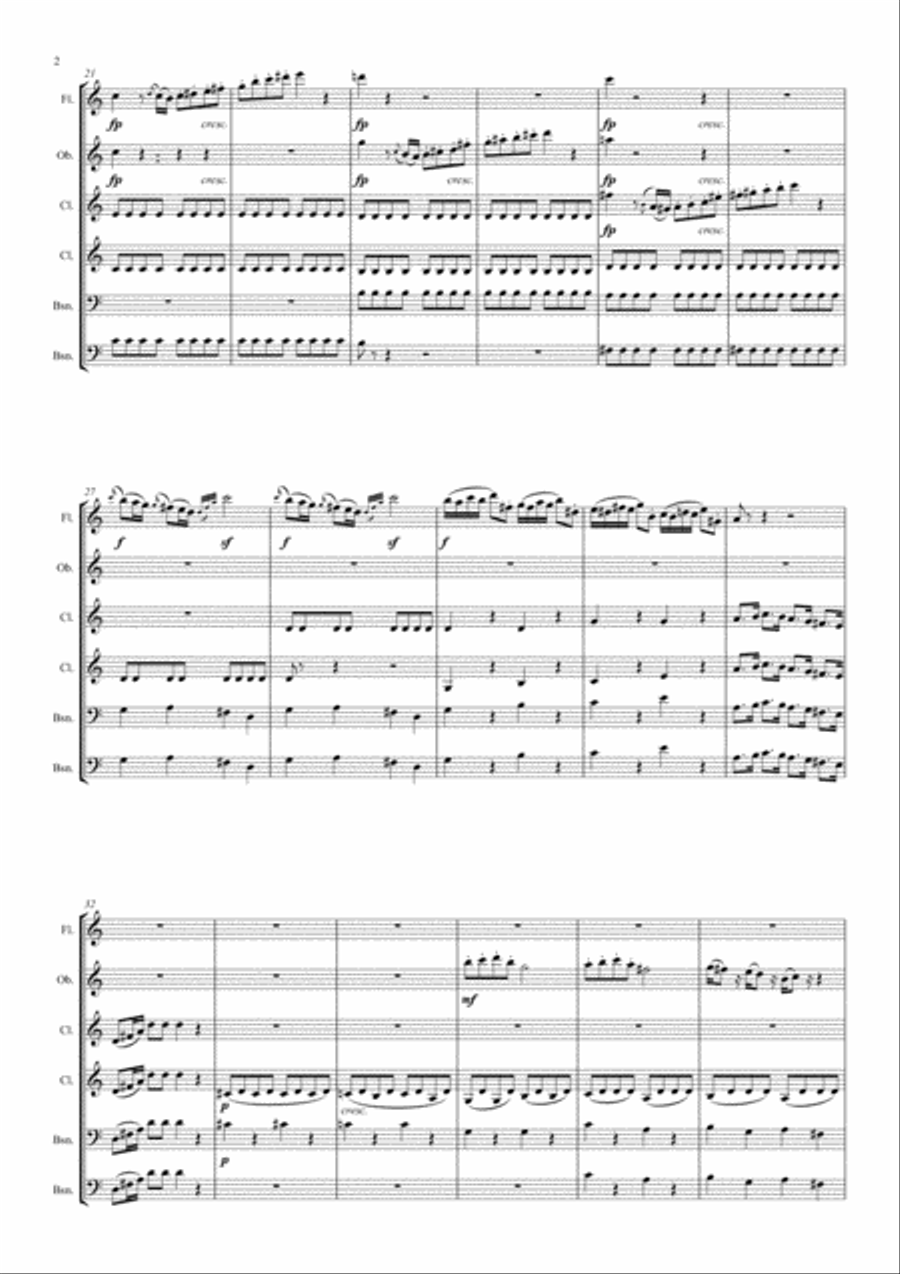 W.A Mozart - Piano Sonata No. 7 in C, K. 309 - 1º moviment (Sextet Woodwind) W.A Mozart - Piano Sonata No. 7 in C, K. 309 - 1º moviment (Sextet Woodwind) Woodwind Quartet scores gallery preview page 2
