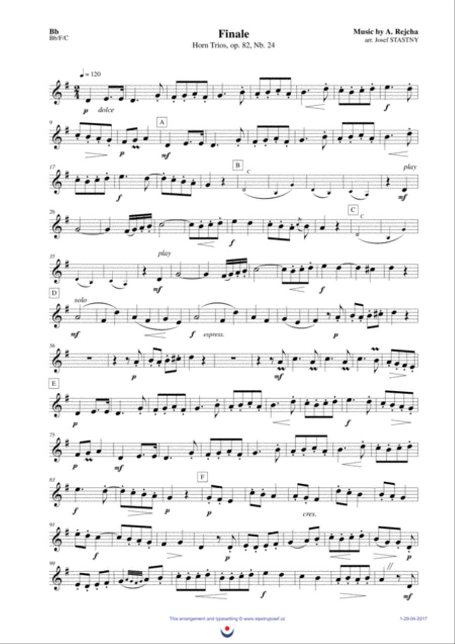 Horn Trios, Nb. 24 - FINALE Brass Trio scores gallery preview page 4