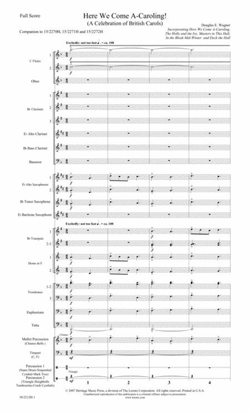 Here We Come A-Caroling! - Concert Band Score and Parts
