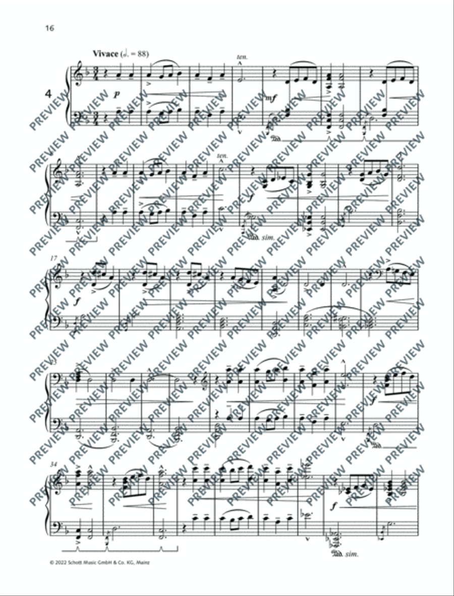Three Fours Piano Solo scores gallery preview page 17