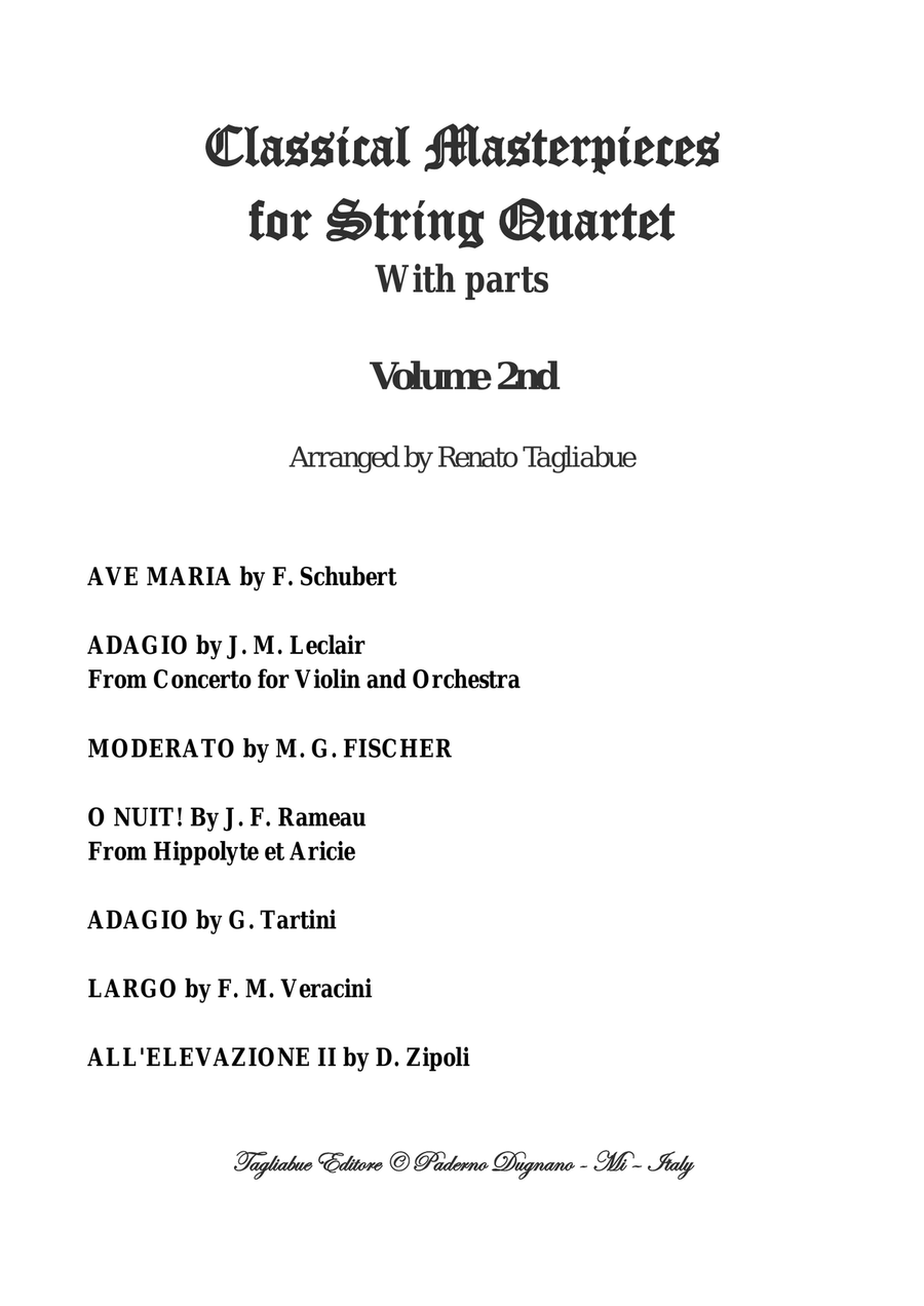 CLASSICAL MASTERPIECES for String Quartet - With parts - Volume 2nd - Look inside String Quartet scores gallery preview page 2