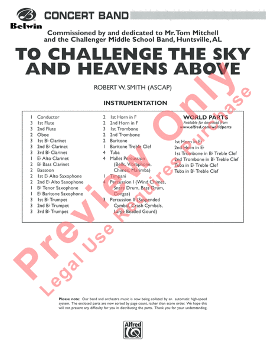 To Challenge the Sky and Heavens Above Concert Band scores gallery preview page 2