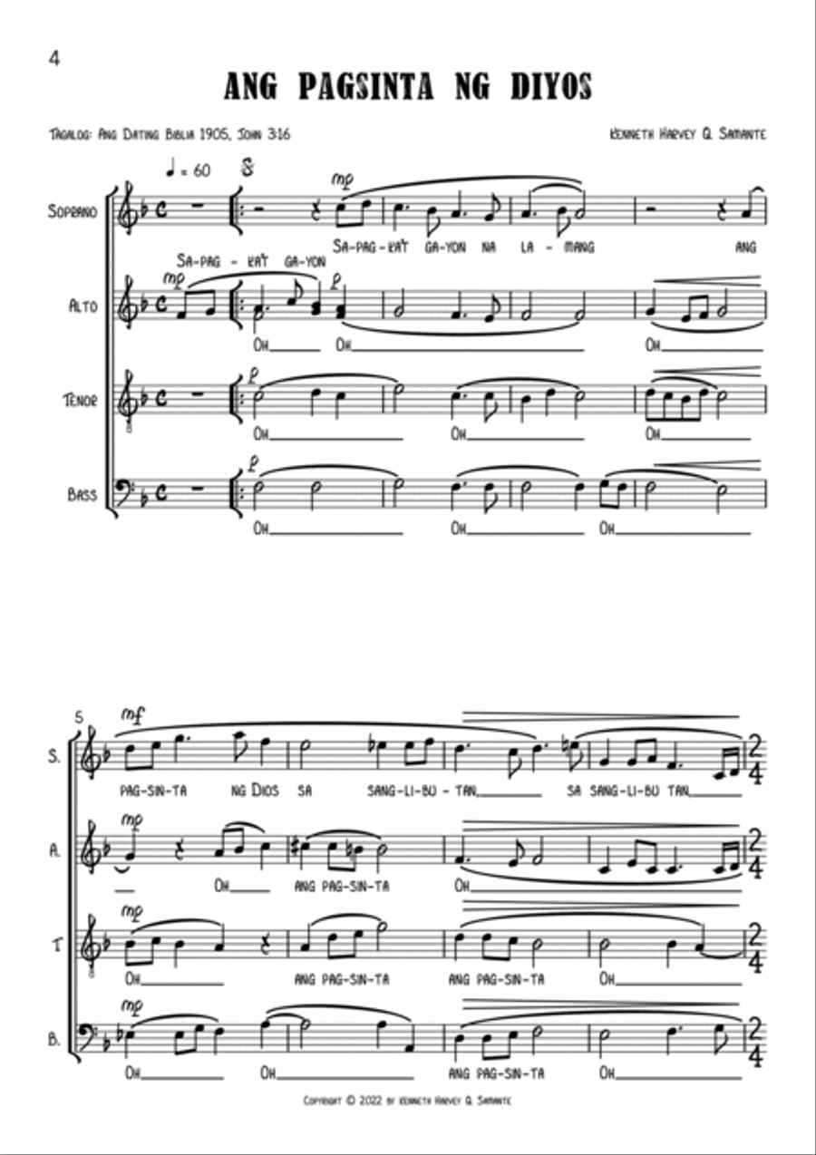 Ang Pagsinta ng Diyos Ang Pagsinta ng Diyos 4-Part scores gallery preview page 4