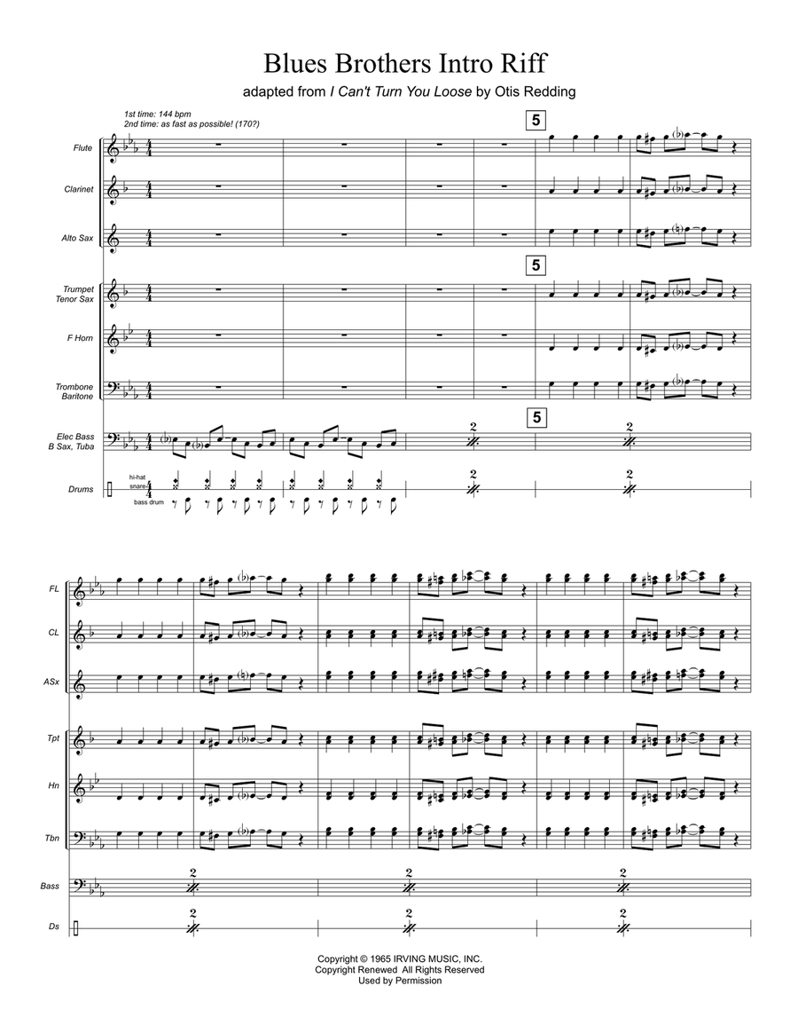 I Can't Turn You Loose Jazz Ensemble scores gallery preview page 1